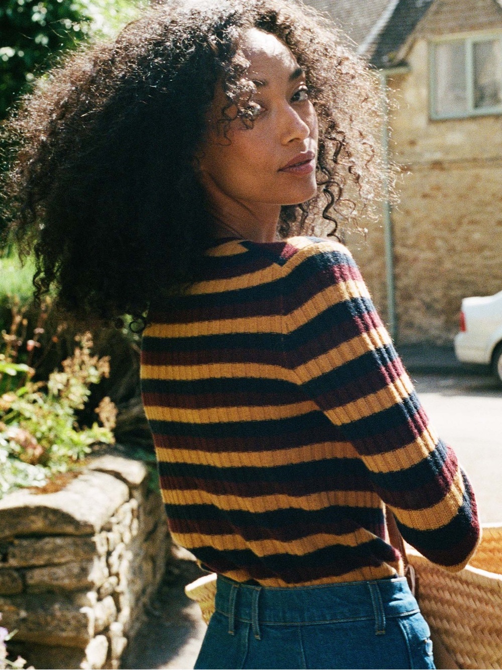 DÔEN Hyeres Cashmere sweater in carrington stripe